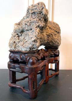 Chinese Scholar Rock Kun Stone on Display Stand - 1963658