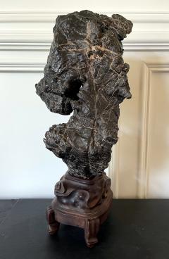 Chinese Scholar Rock Wen Stone on Display Stand - 2201978