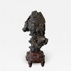 Chinese Scholar Rock Wen Stone on Display Stand - 2203894