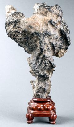 Chinese Scholar Rock Yingde Stone on Display Stand - 1901195