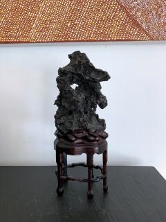 Chinese Scholar Rock in Metal Form on Display Stand - 1136121