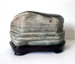 Chinese Scholar Stone Caitao Rock on Display Stand - 4129631
