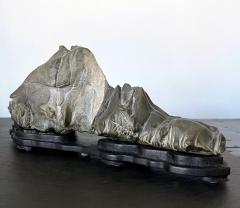 Chinese Scholar Stone Lingbi Mountain with Display Stand - 2481681