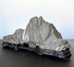 Chinese Scholar Stone Lingbi Mountain with Display Stand - 2481684