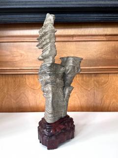 Chinese Scholar Stone Wuling Rock on Stand - 4132883