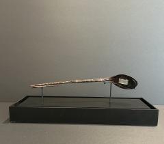Chinese School A RARE CRYSTAL INLAID RED AND BLACK LACQUERED RITUAL SPOON BI  - 4104994