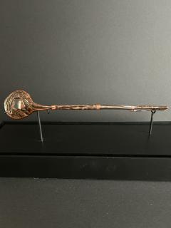 Chinese School A RARE CRYSTAL INLAID RED AND BLACK LACQUERED RITUAL SPOON BI  - 4104998