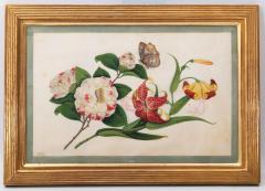 Chinese School CHINESE EXPORT WATERCOLOURS ON PITH PAPER Group of 12 flowers and insects  - 3444697