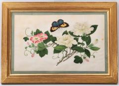 Chinese School CHINESE EXPORT WATERCOLOURS ON PITH PAPER Group of 12 flowers and insects  - 3444701