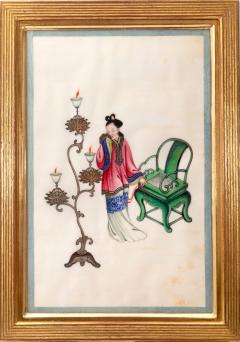 Chinese School CHINESE EXPORT WATERCOLOURS ON PITH PAPER Group of twelve Courtiers - 3092911