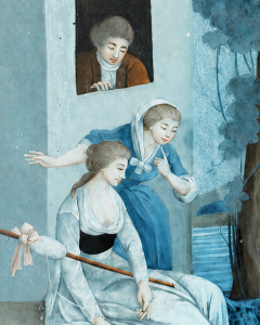 Chinese School Pair of Chinese Reverse Glass Paintings c 1800 30 - 4712026