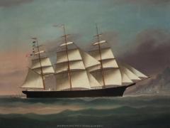 Chinese School The American clipper ship Matchless off Hong Kong coast Circa 1875  - 4545080