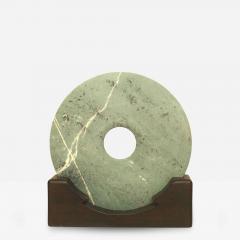 Chinese Stone Bi Discs on Wooden Stands - 4412568