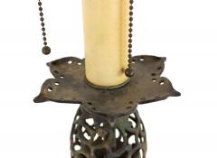 Chinese Style Black Iron Filigree Table Lamp - 4667026