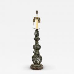 Chinese Style Black Iron Filigree Table Lamp - 4729208