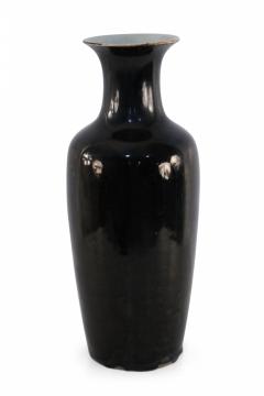 Chinese Tall Black Glazed Porcelain Vase - 4669345