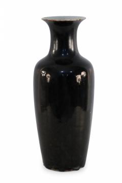 Chinese Tall Black Glazed Porcelain Vase - 4669346