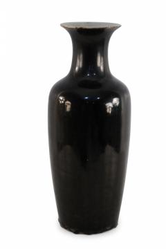 Chinese Tall Black Glazed Porcelain Vase - 4669347