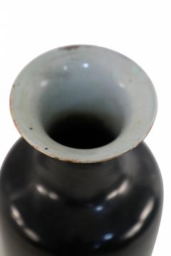 Chinese Tall Black Glazed Porcelain Vase - 4669349