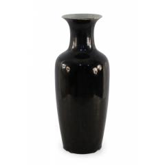 Chinese Tall Black Glazed Porcelain Vase - 4709325