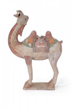 Chinese Tang Dynasty Style Bactrian Camel Terra Cotta Tomb Figure - 4408800