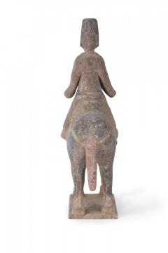 Chinese Tang Dynasty Style Terra Cotta Horse and Rider Tomb Figure - 4408772