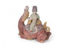 Chinese Tang Dynasty Style Terra Cotta Kneeling Camel and Woman Tomb Figure - 4408767