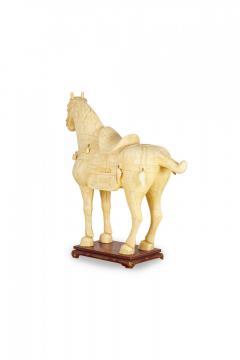 Chinese Tang Dynasty Style Tessellated Bone Veneer Monumental Horse Statues - 4407937
