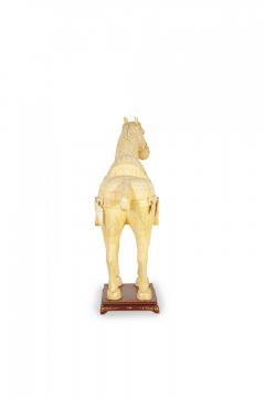 Chinese Tang Dynasty Style Tessellated Bone Veneer Monumental Horse Statues - 4407938