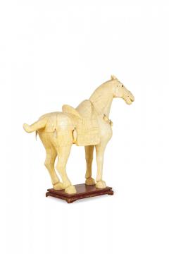 Chinese Tang Dynasty Style Tessellated Bone Veneer Monumental Horse Statues - 4407939