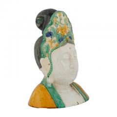 Chinese Tang Manner Glazed Pottery Bust Of Guanyin - 3899967