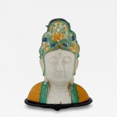 Chinese Tang Manner Glazed Pottery Bust Of Guanyin - 3907906