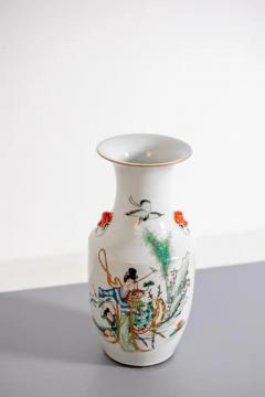 Chinese Vase Ching Dynasty Woman with Deer - 3642306