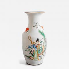 Chinese Vase Ching Dynasty Woman with Deer - 3643508