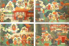 Chinese Watercolors of Court and Buddhist Scenes - 4539142