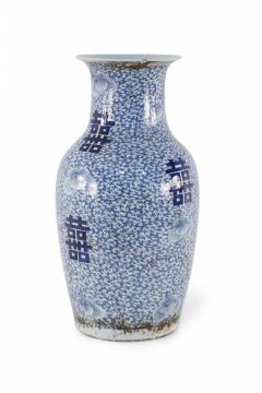 Chinese White And Blue Vine Design Porcelain Urn - 4198678