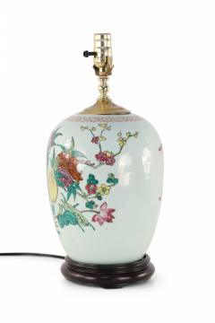 Chinese White Floral Patterned Porcelain Table Lamp - 4170956