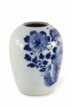 Chinese White and Blue Botancial Melon Porcelain Vase - 4198600