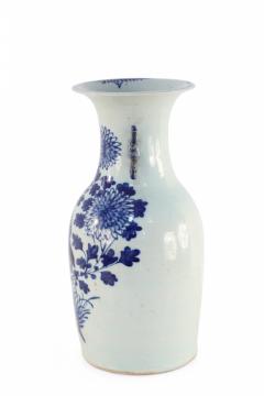 Chinese White and Blue Chrysanthemum and Bird Porcelain Urn - 4200091