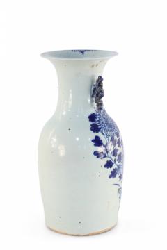 Chinese White and Blue Chrysanthemum and Bird Porcelain Urn - 4200097