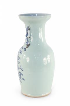 Chinese White and Blue Foo Dog Design Porcelain Urn - 4200864