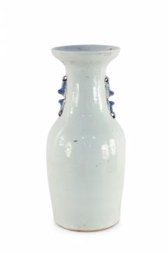 Chinese White and Blue Foo Dog and Serpent Design Porcelain Urn - 4199945