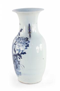 Chinese White and Blue Garden and Bird Design Porcelain Urn - 4200079