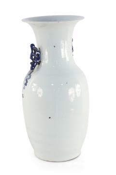 Chinese White and Blue Garden and Bird Design Porcelain Urn - 4200081