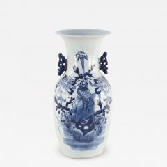 Chinese White and Blue Garden and Bird Design Porcelain Urn - 4260705
