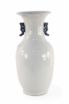 Chinese White and Blue Lily Pad and Floral Design Porcelain Urn - 4199930