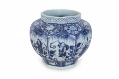 Chinese White and Blue Octagonal Porcelain Pot - 4529329