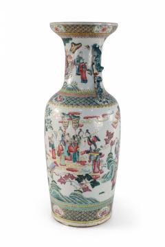 Chinese White and Figurative Pastoral Scene Porcelain Urn - 4200404
