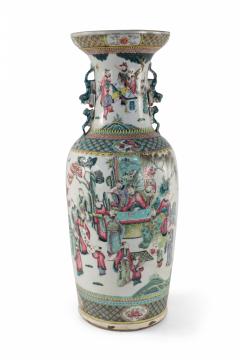 Chinese White and Figurative Pastoral Scene Porcelain Urn - 4200407