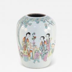 Chinese White and Figurative Scene Porcelain Winter Melon Vase - 4250398
